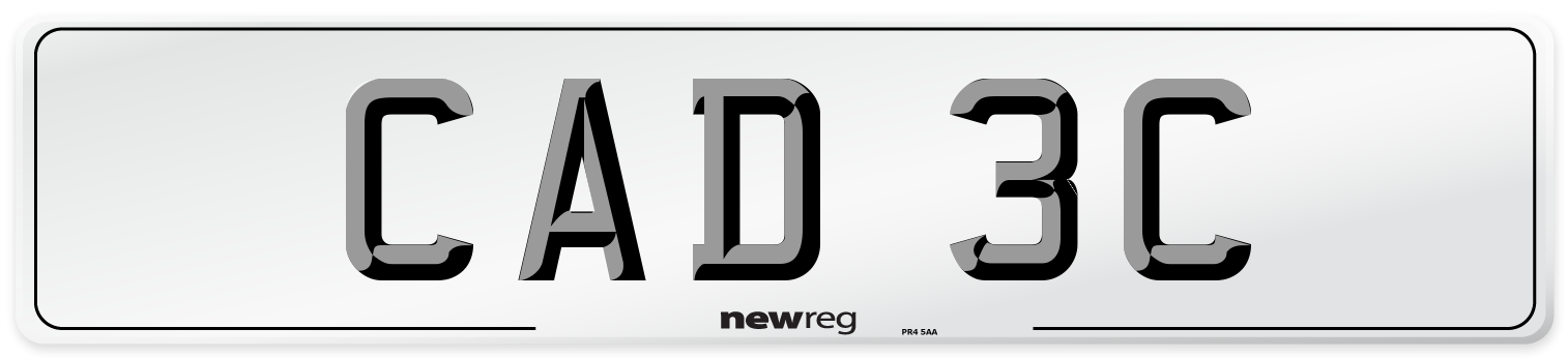 CAD 3C Number Plate from New Reg